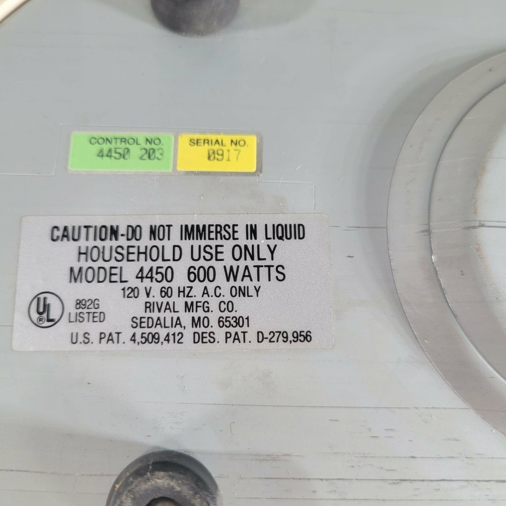 Rival Automatic Steamer and Rice‎ Cooker Replacement Base Only Model 4450 Tested - Picture 2 of 8